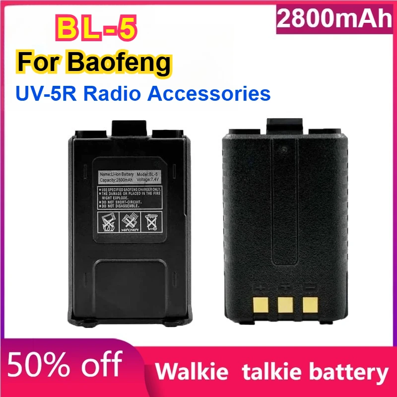 

BL-5 UV-5R 2800mAh 7.4V Rechargeable Li-on Battery for Baofeng UV-5R Radio Accessories UV 5R Walkie Talkie Batteries
