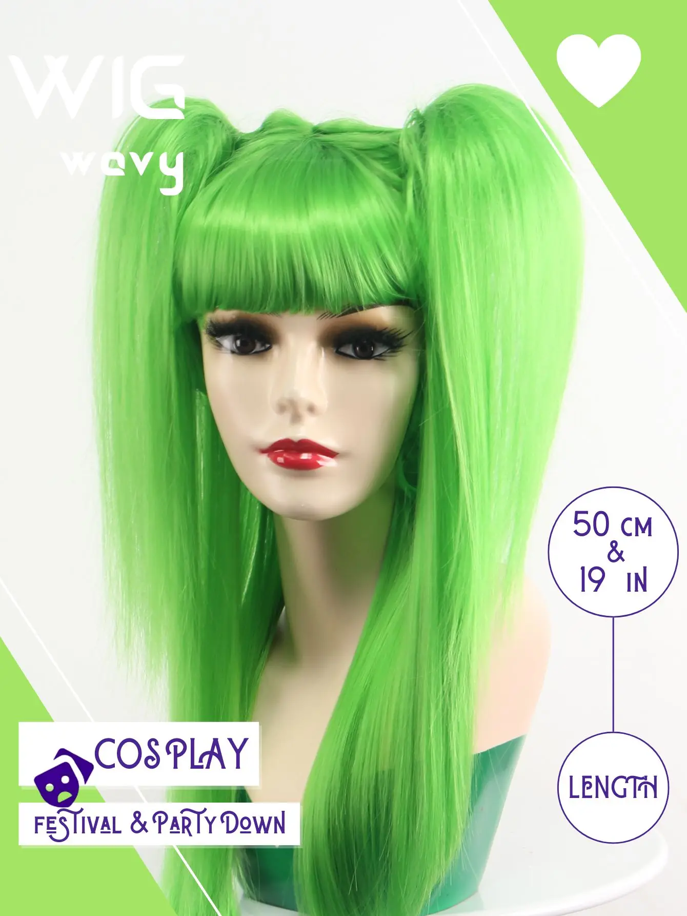 

Fashion Rose Red/Green High - Temperature Fiber Double Wig, Personalized & Exaggerated Style, Party/Cosplay Hair .