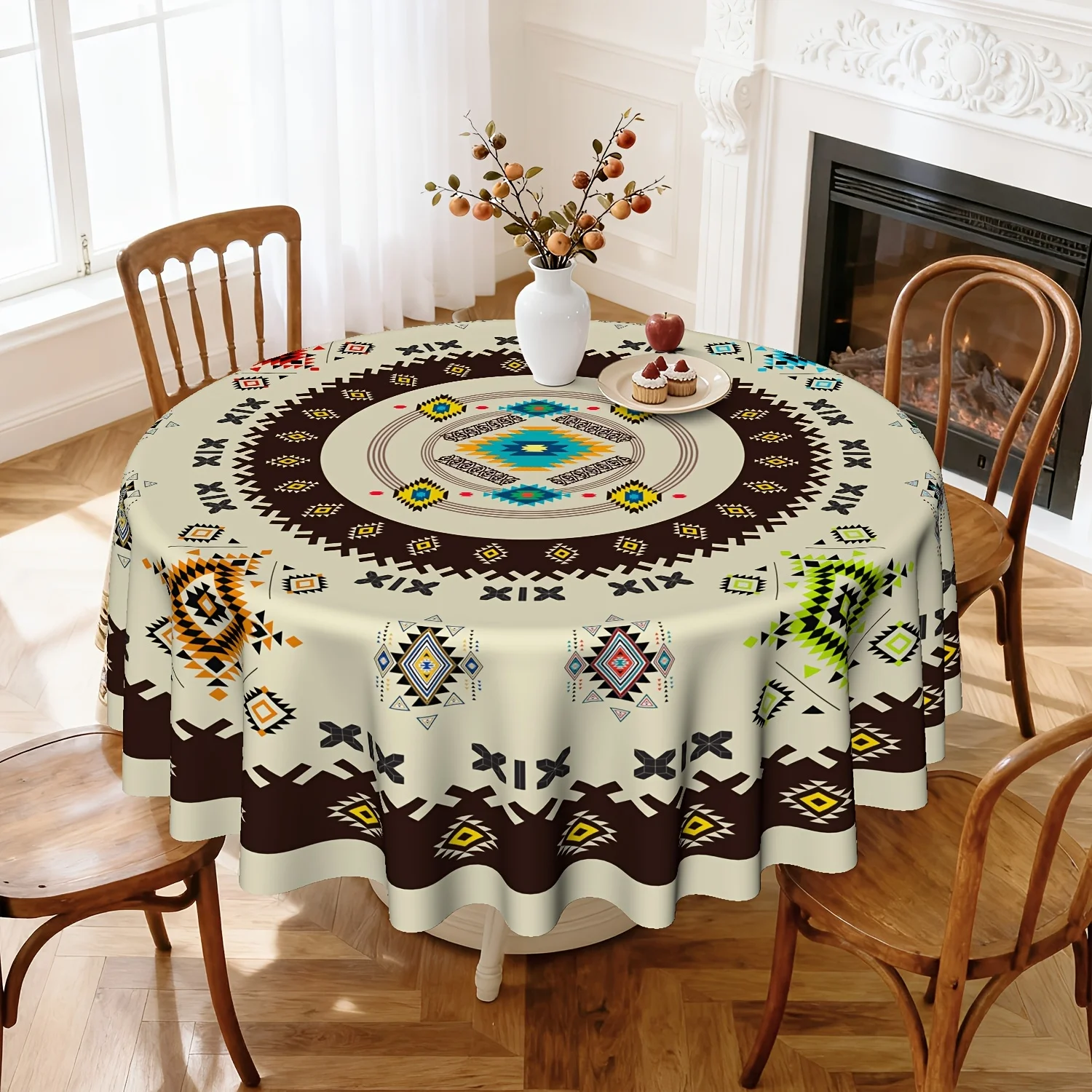 One-piece set, ethnic tribe style geometric tablecloth, retro ethnic style tablecloth, Bohemian fashion