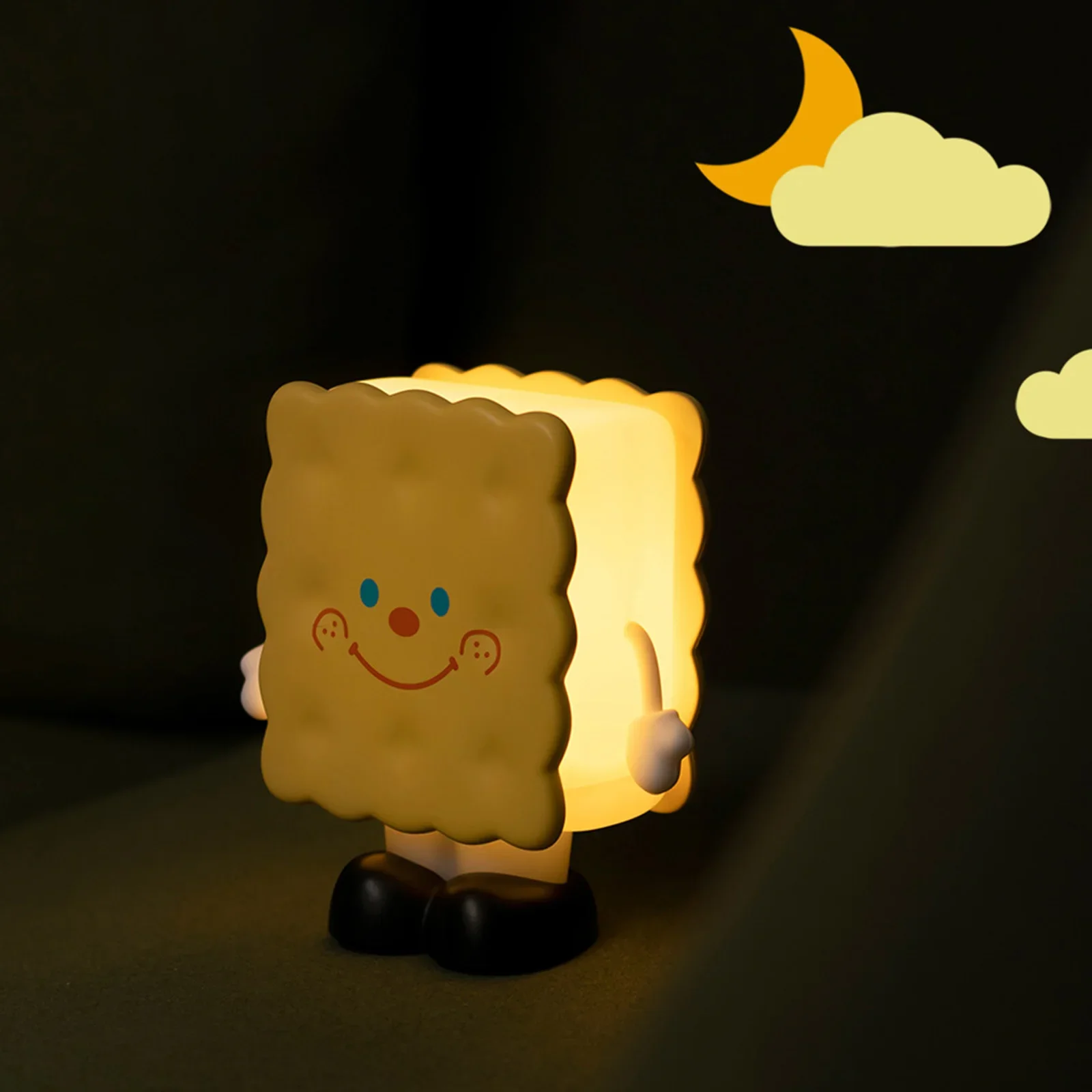 Xiaomi-Luz LED de noche para niños, lámpara de mesa de galletas, recargable, regalo de vacaciones, decoración de escritorio, lámpara de mesita de noche, brillo ajustable