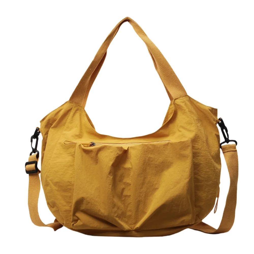 

Versatile Casual Solid Color Tote Bag Multi-Pocket Soft Versatile Commuting Handbag Cloth Japanese Style Storage Pouch Shopping