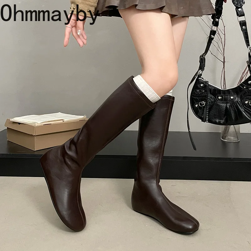 Round Toe Hidden Wedge Women Knee High Boots Soft Pu Leather Stretch Slim Shoes Spring Autumn Women Mordern Long Booties image 3