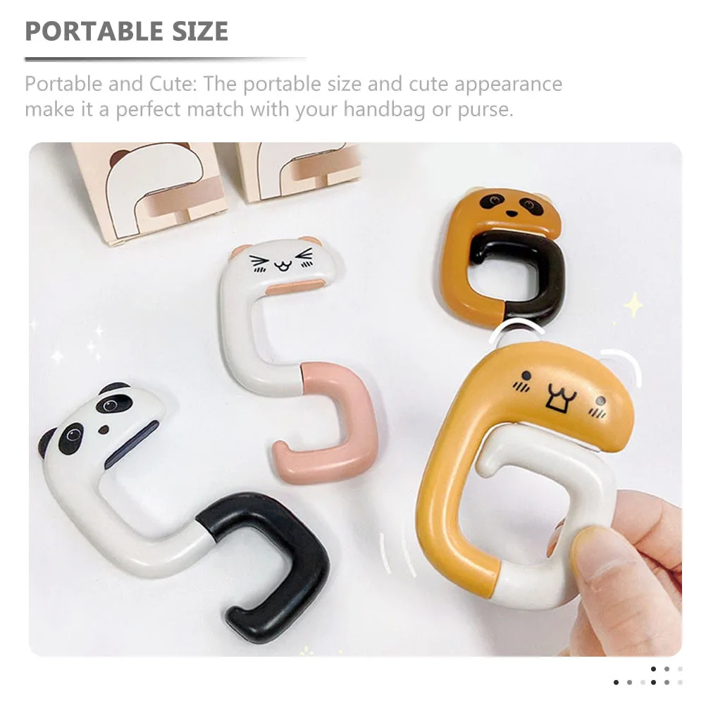 

Cartoon Purse Hook Animal Pattern Portable Desk Handbag Holder Bag Hanger for Office Student Use Purse Hook Bag Hanger