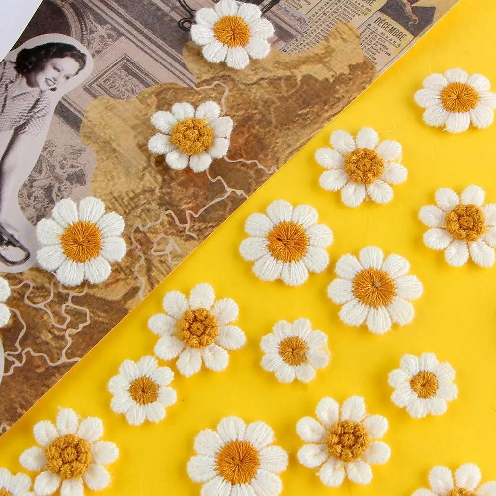 10Pcs White Daisy Flower Patches for Clothes Daisy Flower Patch Repair