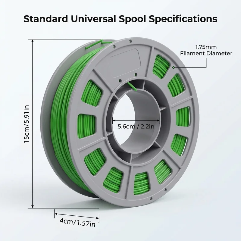 PETG 3D Printer Filament 1.75mm, 300g Compact Spool Solid Green, Dimensional Accuracy +/- 0.03mm, Smooth Feeding for FDM Printers