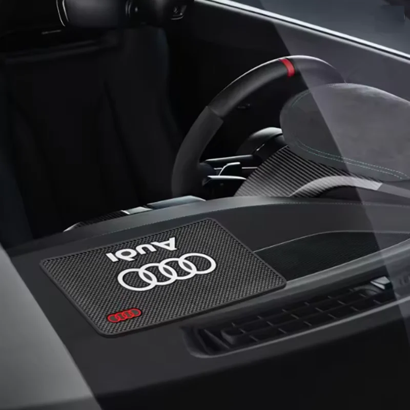 Car Logo Non Slip Mat Auto Dashboard Sticky PVC Pad For Audi Sline RS3 RS5 RS6 RS7 S3 S4 S5 S6 S7 A4L A3 A4 A5 A6 A7 TT Q2 Q5 B9 view 6