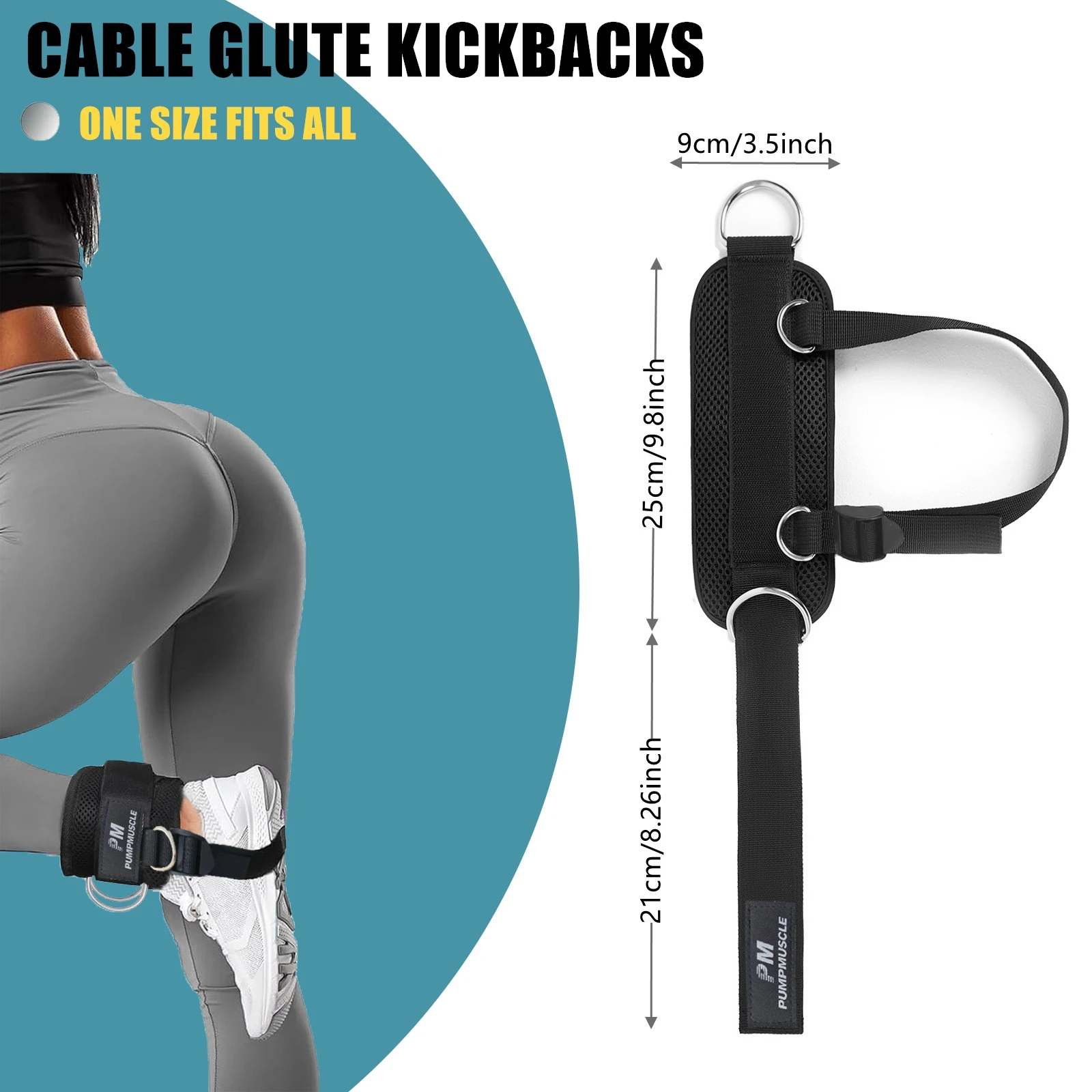 Padded Adjustable Ankle Cuff Straps for Cable Machine Gym Glute Leg Kickback Training
