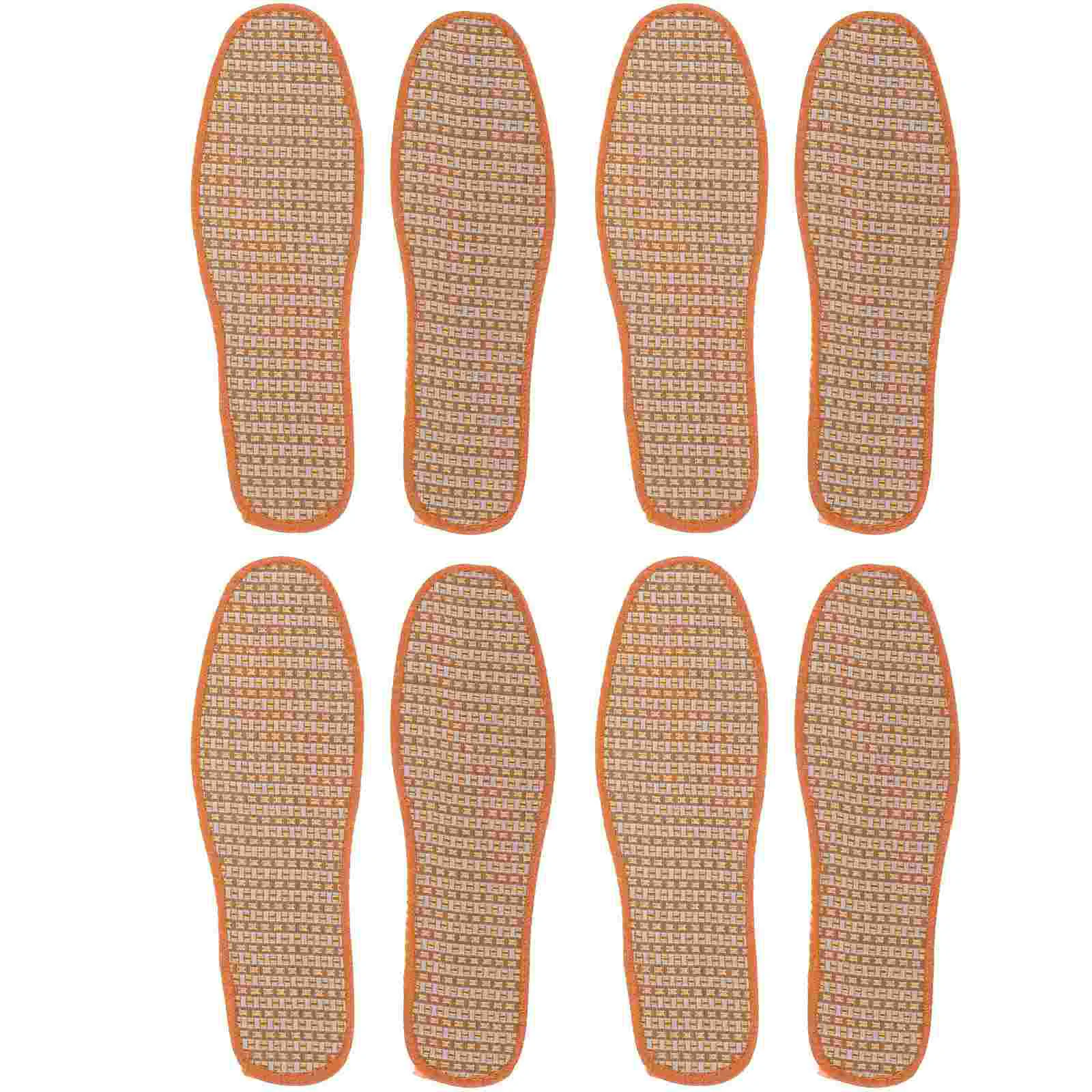 

4 Pairs Linen and Bamboo Charcoal Insoles Shoe Inserts Breathable Plug-in Deodorant Deodorizer