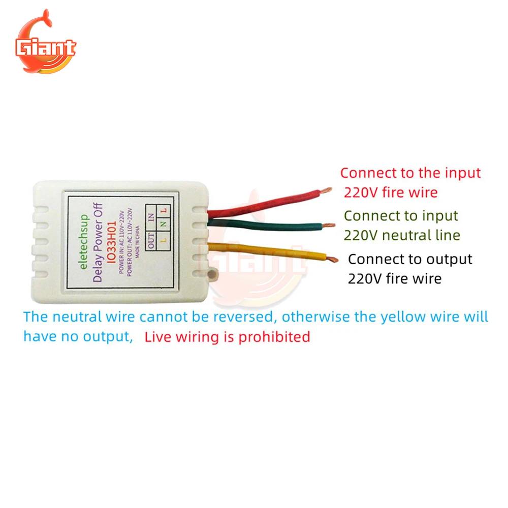 AC100V~220V Delay Time Relay Power-ON Delay OFF Relay Switch Adjustable Disconnect Delay Controller Timer Timing Switch Relay