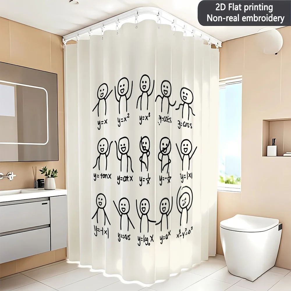 Calculus Math Equation Shower Curtain 180x180cm Geeky Bathroom Decor Waterproof Curtain Scientific Function Wall Art