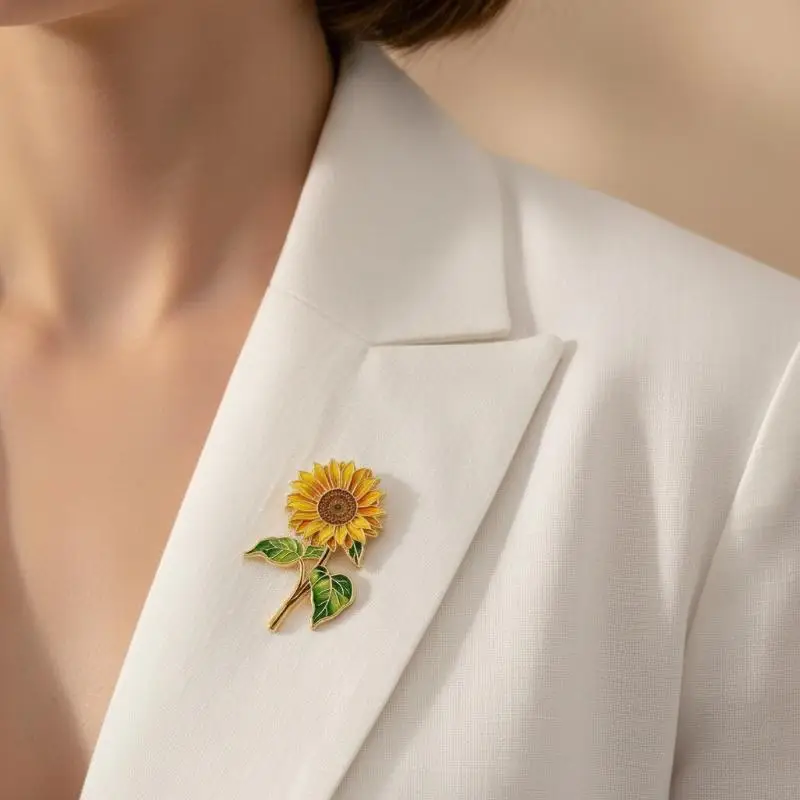 Elegant Botanical Flower Enamel Pins Assorted Plant Lapel Brooches for Women Girls Clothing Jacket Bag Decor Accessory