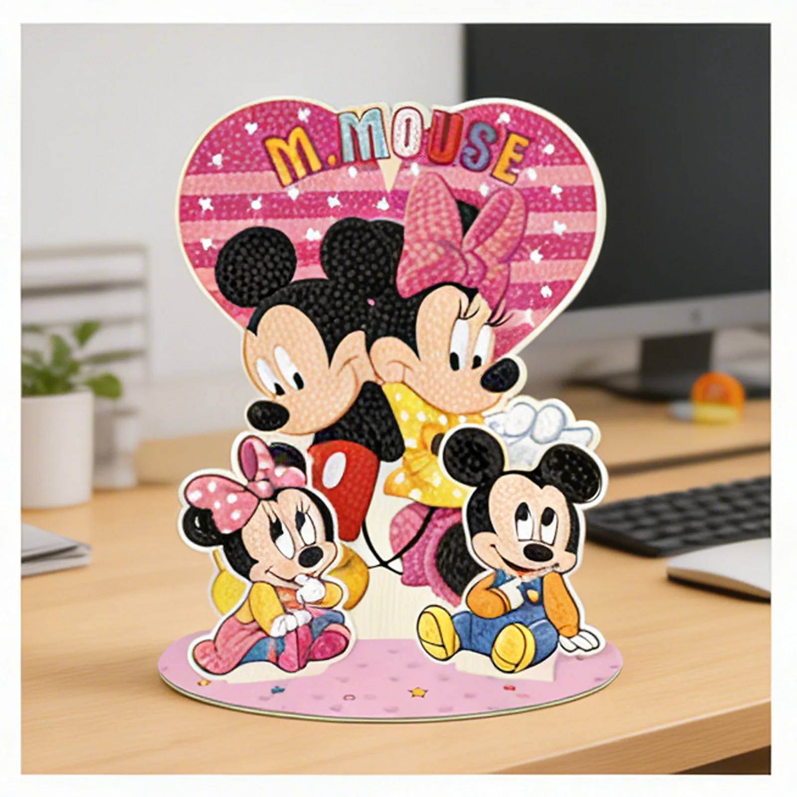 

Cute Cartoon Mouse DIY Diamond Painting Kit, 3D Stand-Up Decor, Diamond Art Craft for Kids Room Desktop Decoration & Gift