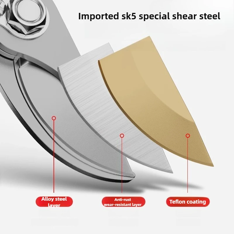 Tesoura de poda para economia de trabalho, jardinagem, podador manual doméstico, flores, árvores frutíferas, galhos grossos, ferramentas de corte, tesoura portátil