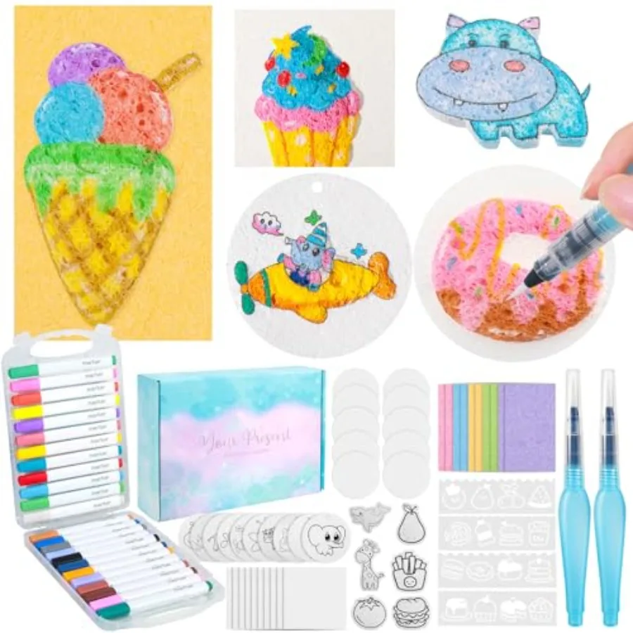 

Набор для творчества Magic 3D Foam Texture Painting Kit, 78 предметов, включая 46 листов текстурированной бумаги и 24 цвета акриловых маркеров