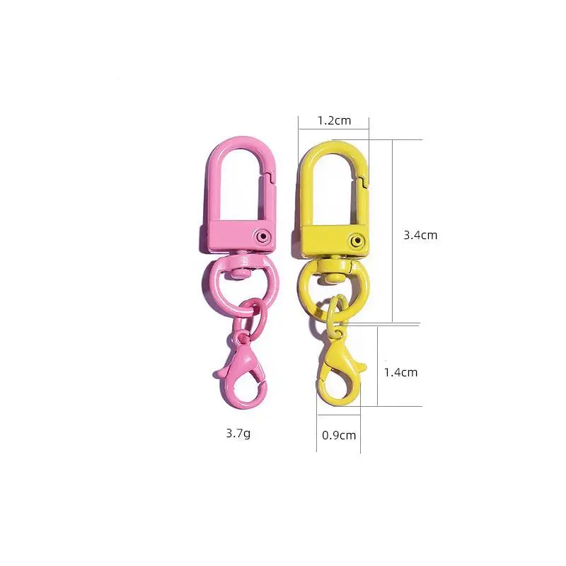 5pcs Lacquer Colored Rotary Hanging Buckle for DIY Keychains with NFC Smart Backpack Hanging Decor Chain/Clip