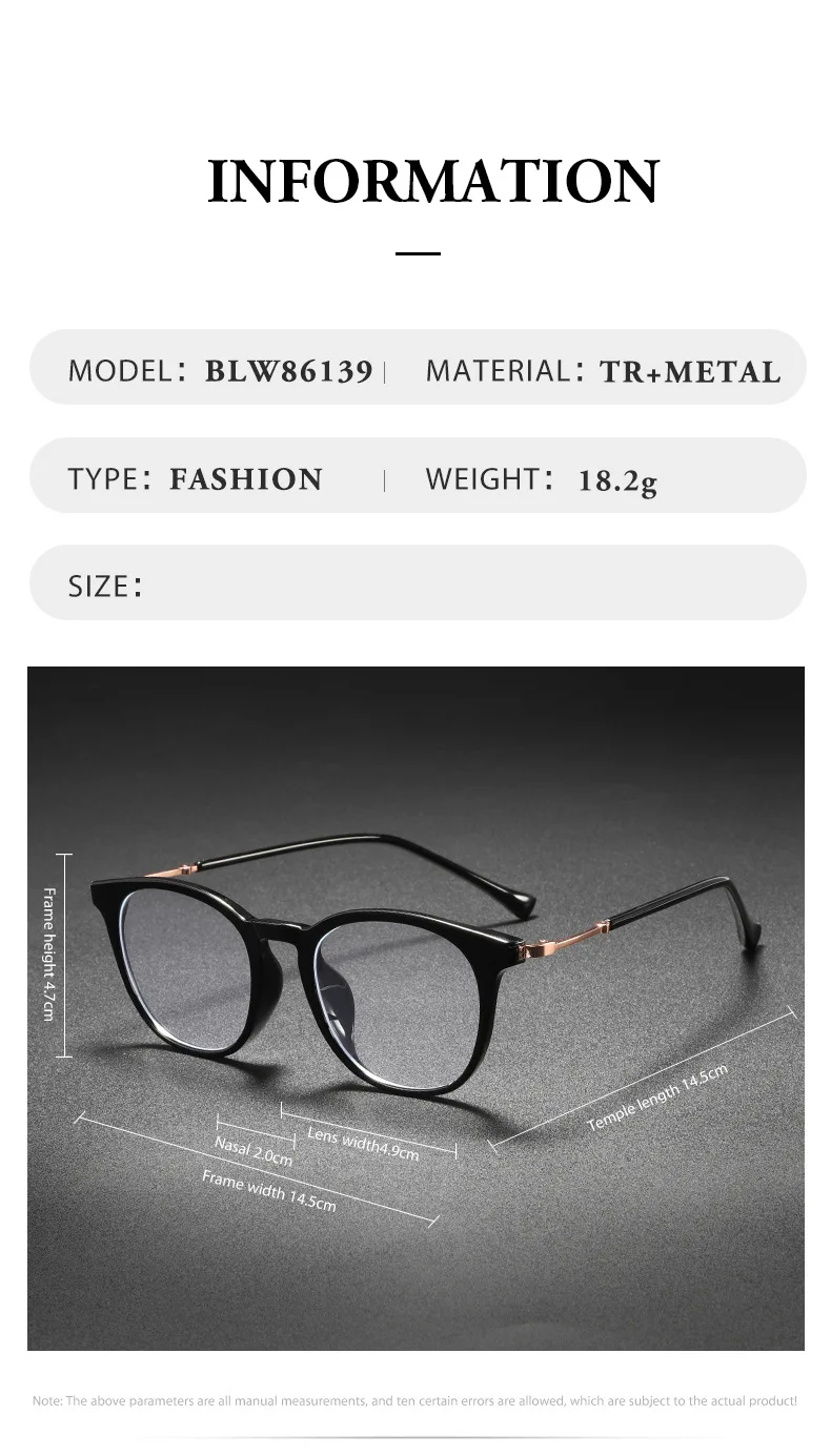 Modisches Design Neue Übergroße Legierungs-Freizeitbrille mit Sehstärke Photochrome Anti-Blaulicht-Brille für Herren Astigmatismus-Brillen – Detail 8