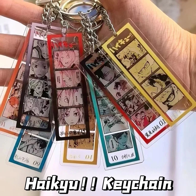 كارتون أنيمي Haikyuu!! سلسلة مفاتيح مصنوعة من الأكريليك حقيبة ظهر لطيفة معلقة تزيين مُثبت إكسسوارات هدايا الأصدقاء حلقة مفاتيح #1