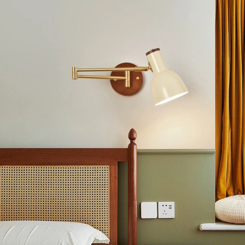 Nordic Rocking Push-pull Wall Lamp Hotel Bedside Reading Wall Lamp Modern Bedroom Study Lamp Folding Telescopic Work Lamp