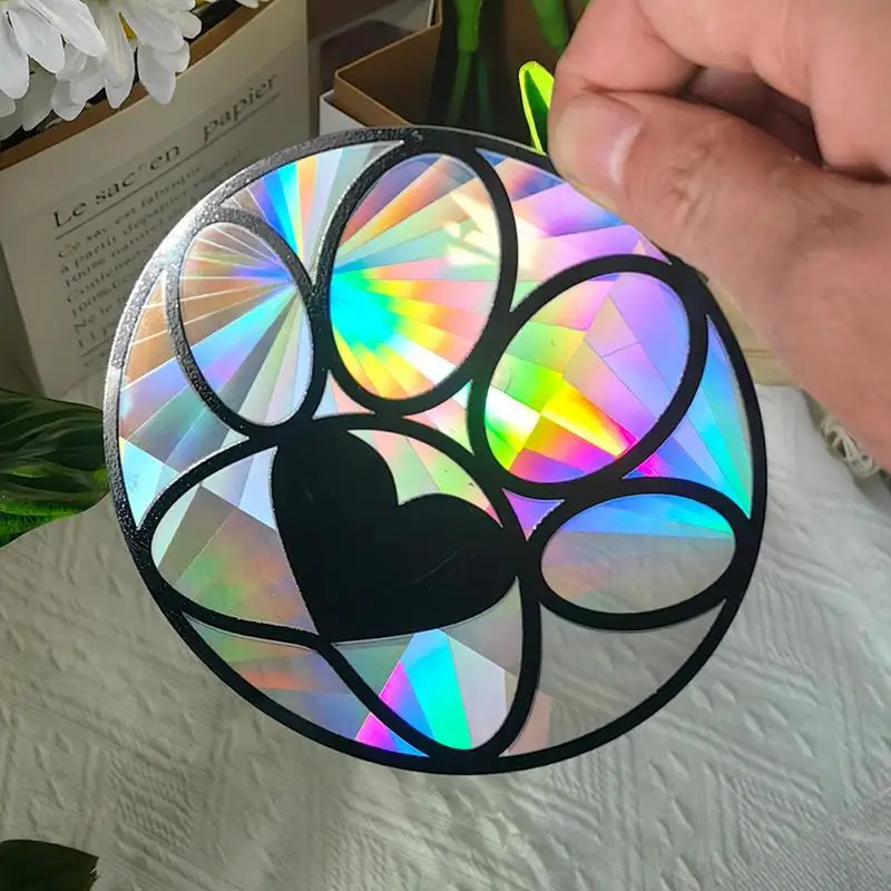 Paw Print Ornament Acrylic Pet Remembrance Sun Catcher Decor Pet Loss Keepsake Loss Sympathy Rainbow Maker Pendant For Home