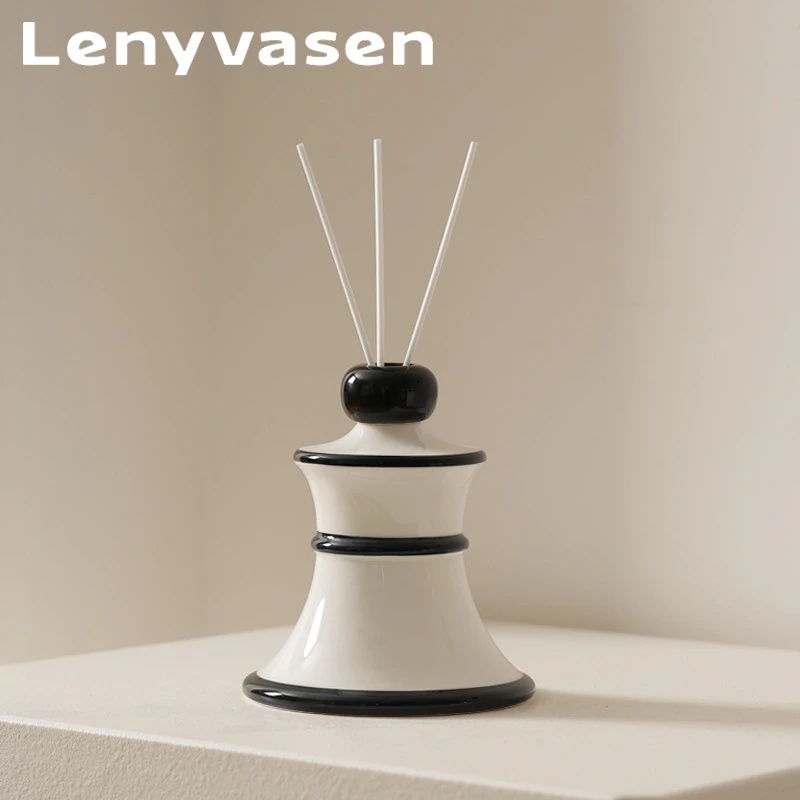 Waist-Concealed Ceramic Scented Bottle Flameless Aromatic Diffuser Fragrance Vaporizer Empty Bottle Home Ambiance Decorative Pie