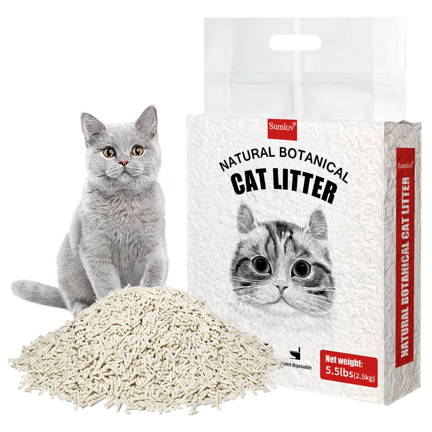 【New Arrival in 2024】6bags Sumlov Tofu Cat Litter, Natural, Dust-Free, Flushable, Clumping, Odor Control, Dropshipping