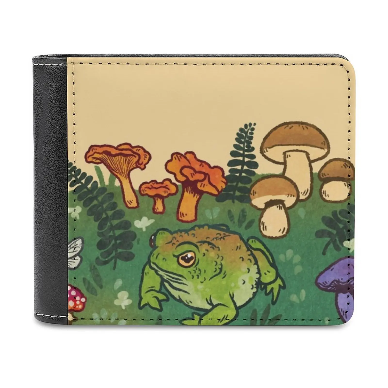 Shroom Garden Toad New Men Wallets Pu Leather Men Purse High Quality Male Wallet Frog Froggie Frug Toad Toady Green Lime