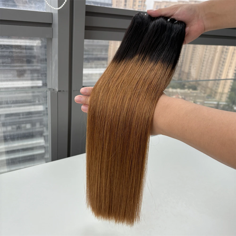 

15A Вьетнамские супер двойные пучки прямых волос с застежкой 2x6 Коричневый цвет Девственные человеческие волосы Millionaire Queen