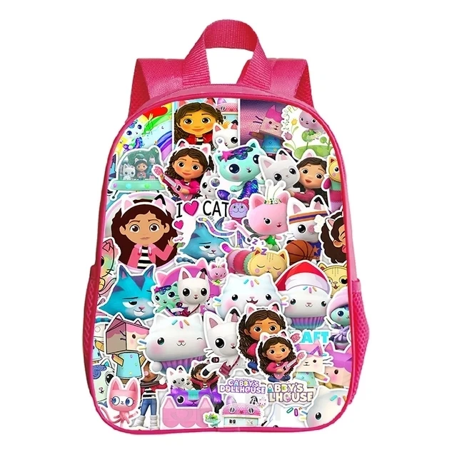 Cartoon Gabby\'s Dollhous Backpack Girls Boys Schoolbag 3D Print Gabby Cats Children Backpacks Pink Bookbag Kids Kawaii Knapsack