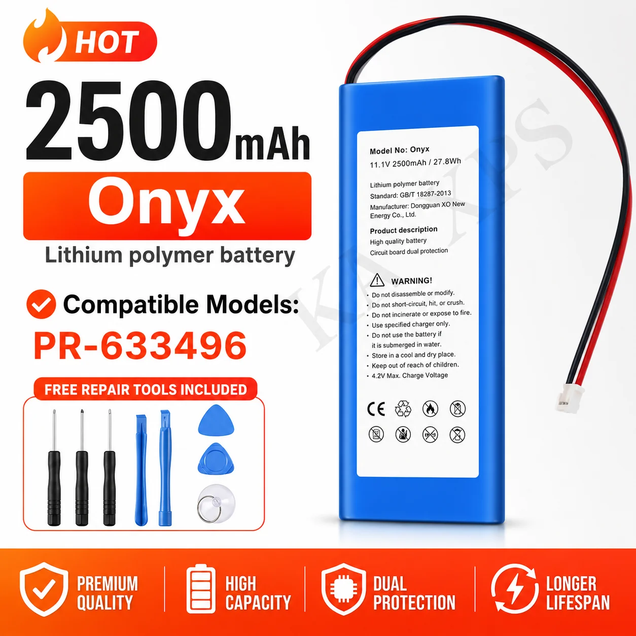 High Capacity Lithium Battery for JBL All Series And Harman Kardon Portable Bluetooth Speaker