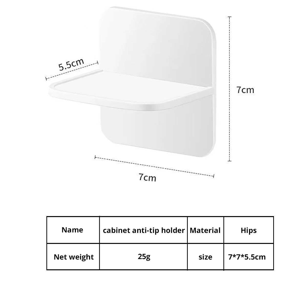 Cabinet Anti-tip Holder Strong Self-adhesive Furniture Steady Retainer Safety Protector Multi-pack White