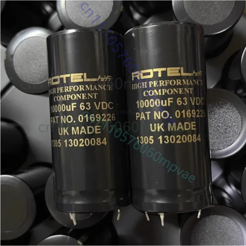 2pcs UK original ROTEL 10000UF 63V 35x76mm HIFI audio filtering electrolytic capacitor with gold lettering