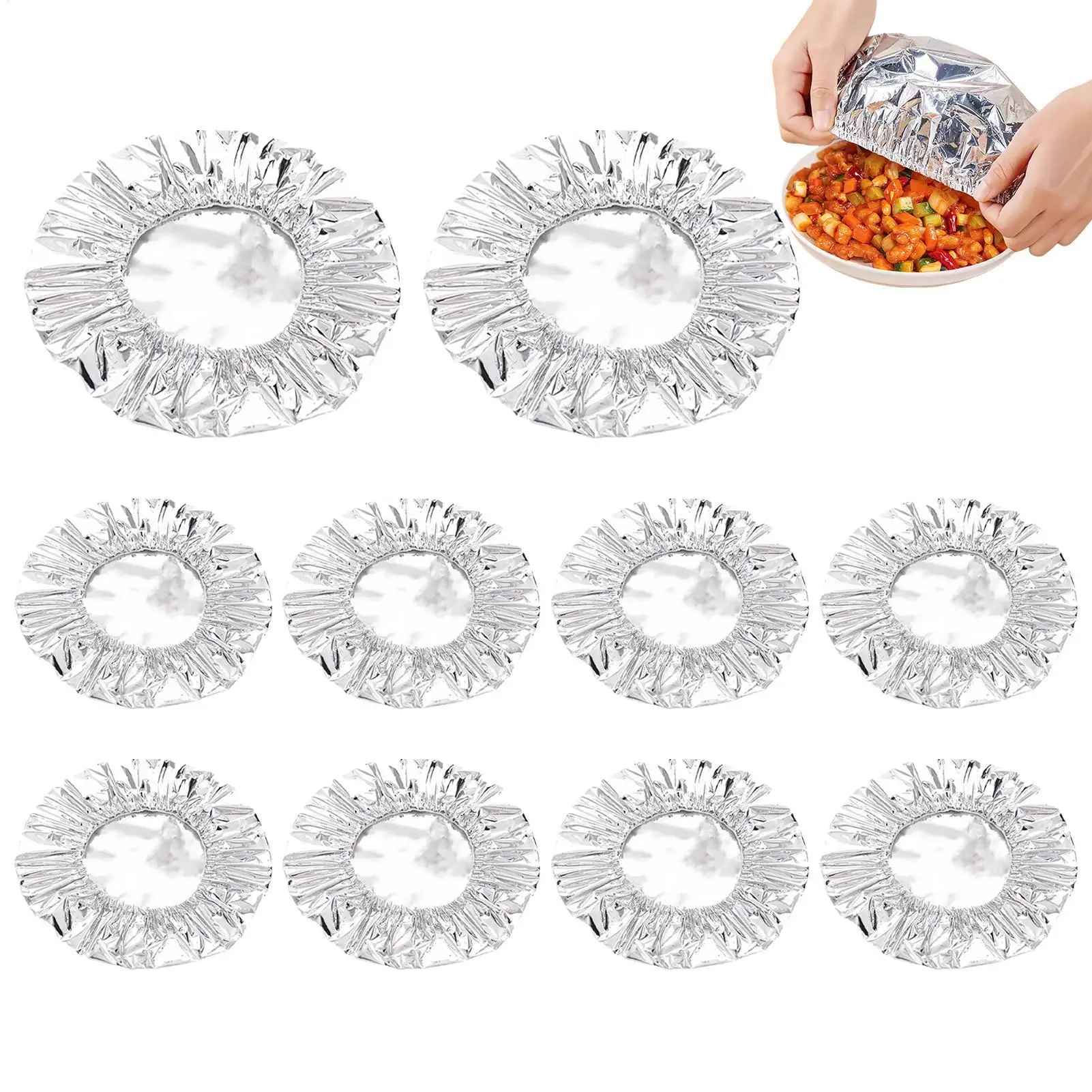 Reusable Aluminum Foil Bowl Cover Heat Insulation And Heat Preservation Food Grade Oven Takeaway Picnic