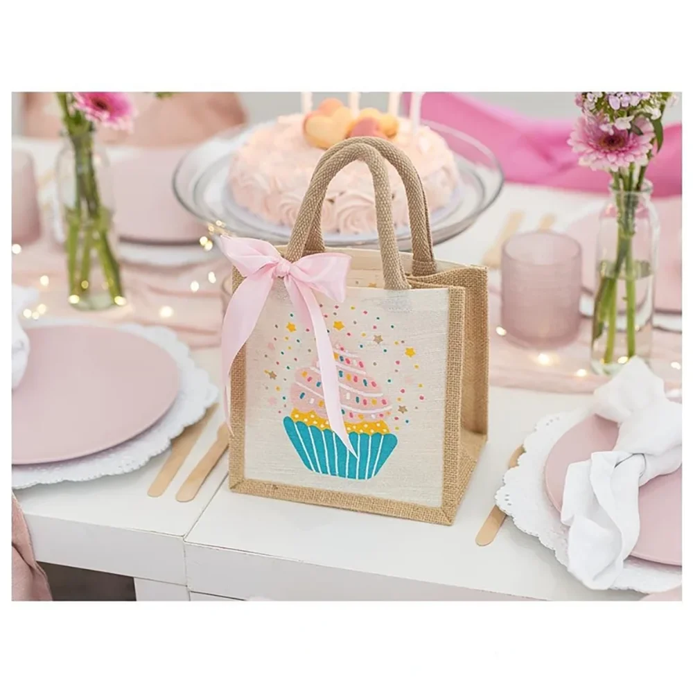 

Custom Name 1Pcs Children's Birthday Parties Goodie Bags Cute Baby Shower Welcome Gift Reusable Mini Tote Bag Gender Reveal