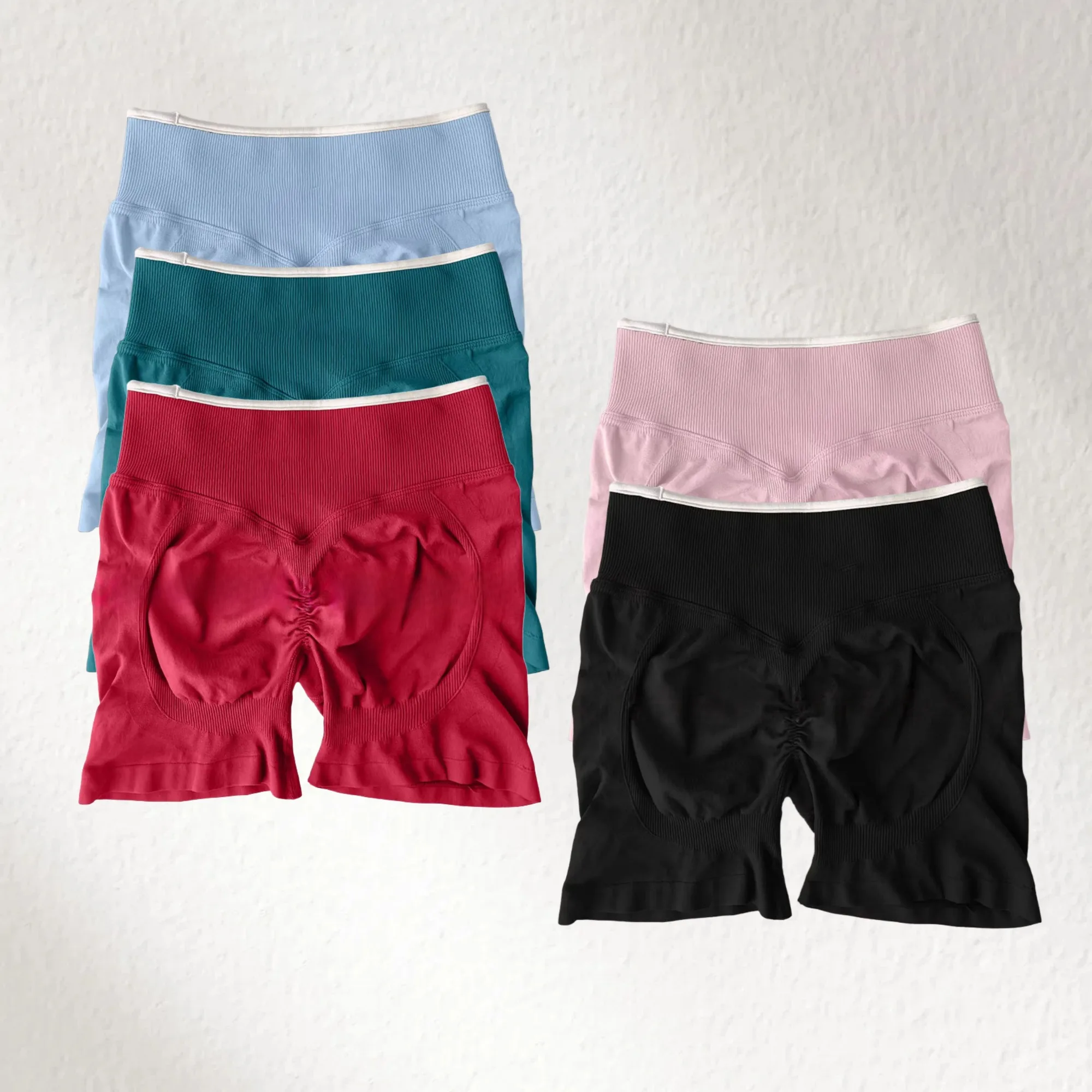 

Yoga Shorts 2025 Fashion Sports New Flat Replacement Seamless Tight Contrasting Shorts Slim and Thin Gym Women's Yoga