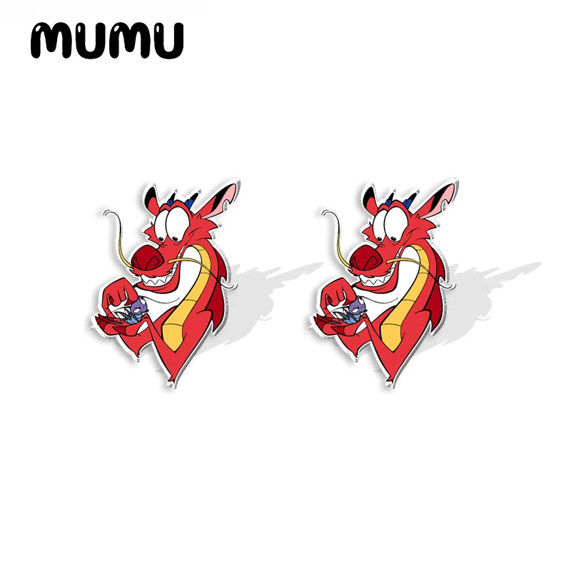 2024 New Princess Mulan Stud Earring Art Epoxy Jewelry Resin Acrylic Earrings Handmade Gifts Girl