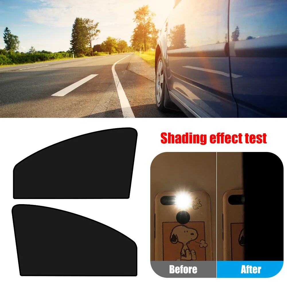 KKJOY Magnetic Car Window Sun Shade UV Blocking Curtain Summer Anti-Glare Sun Protection Visor Shield Black Auto Accessories
