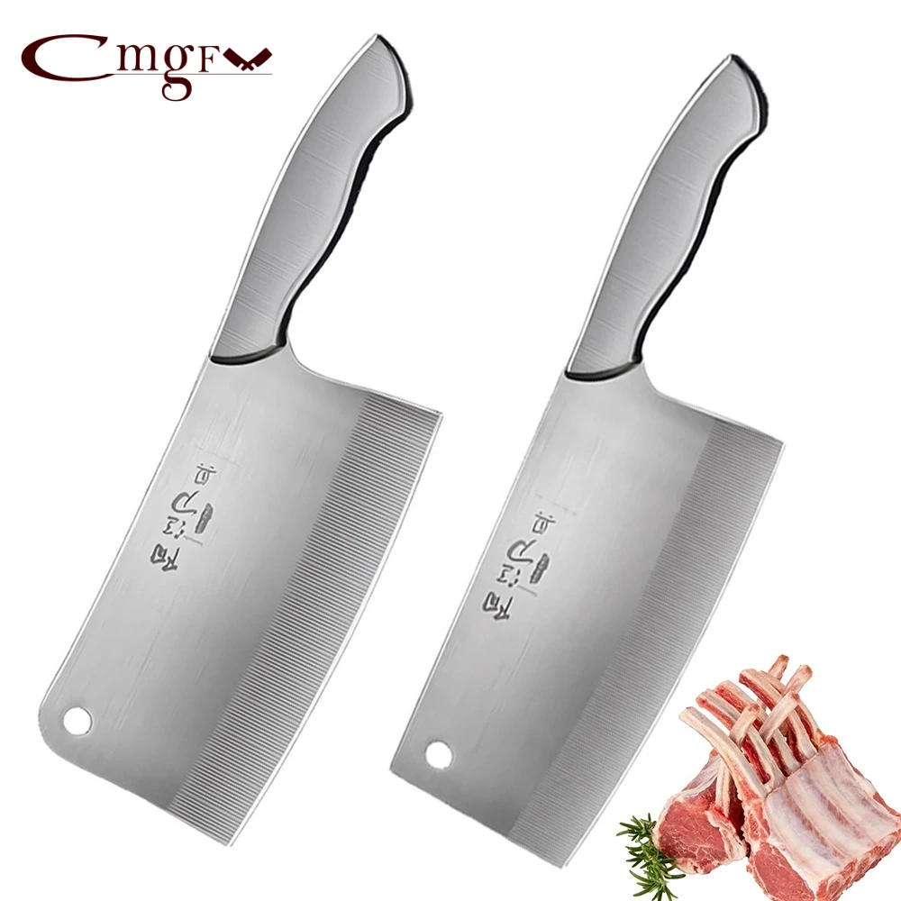 Faca de cozinha profissional em aço inoxidável, faca para fatiar, faca resistente para cortar ossos, ferramenta durável para uso doméstico e comercial.