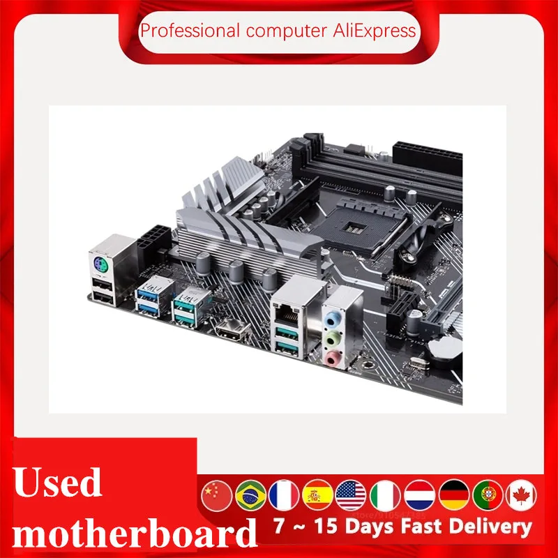 Imagem -03 - Usado X570p Motherboar para Asus Prime X570-p Placa-mãe Soquete Am4 X570m X570 Original Desktop Pci-e 4.0 M.2 Sata3 Mainboard