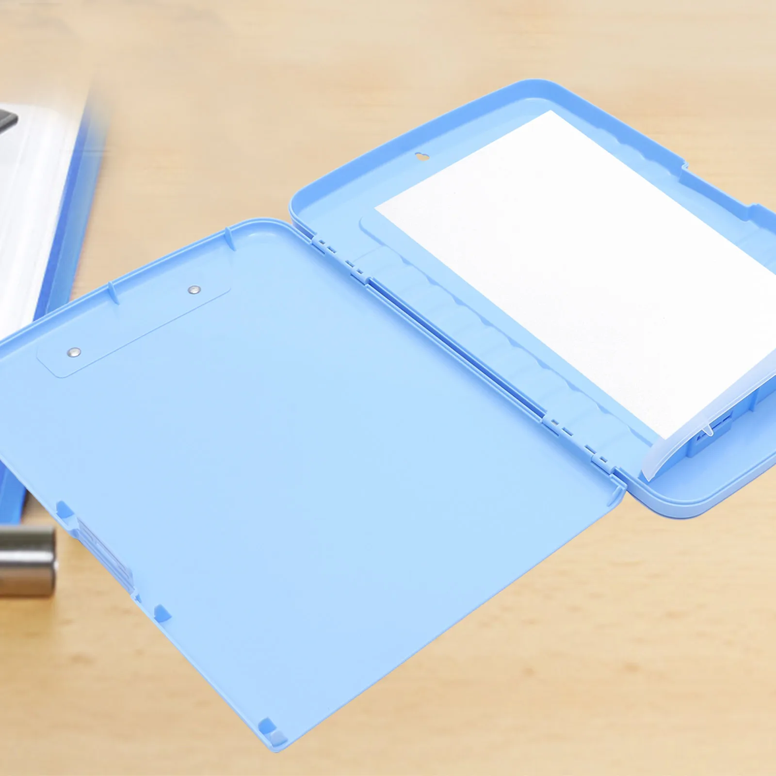 

A4 File Box Writing Pad ganizer Portable Document Storage Bin PP Material Lightweight Purple Color Desk Accessories