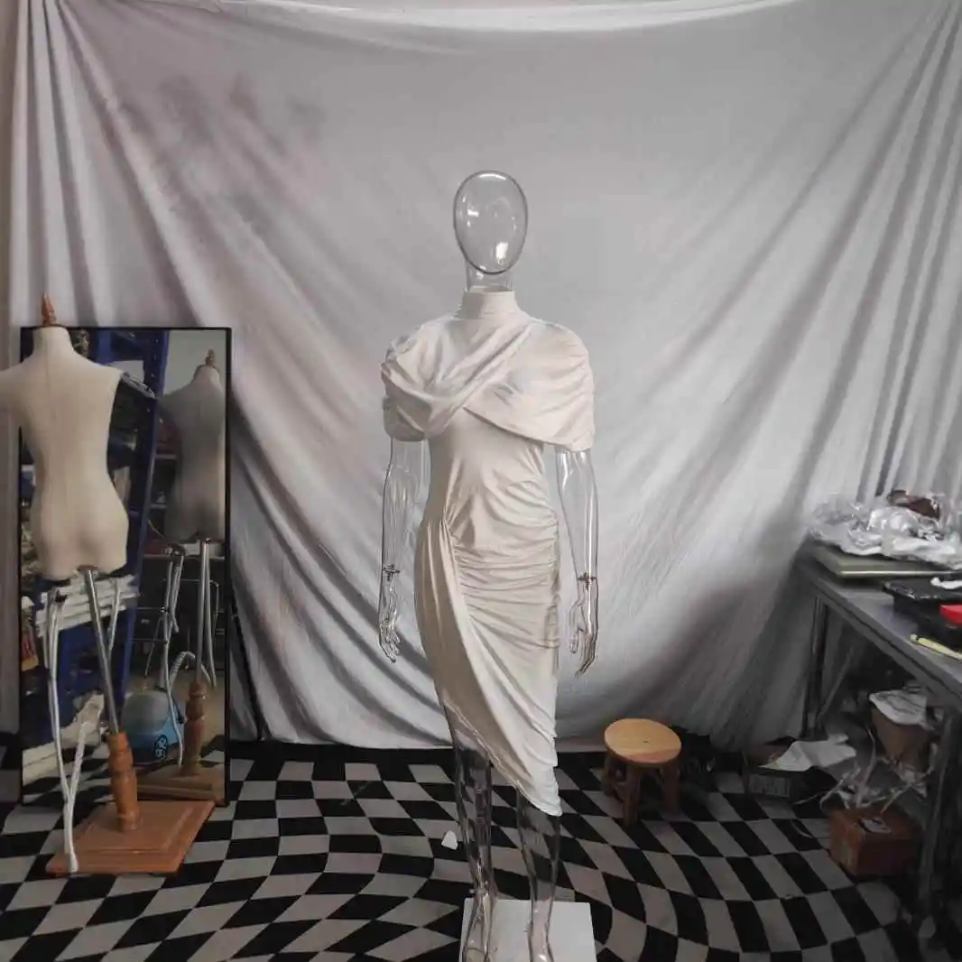 

Sexy High Waist Long Dr with Bapa Butt Women's Wrap Chest One oulder Polyester Fiber Skirt for Busin And Home Use