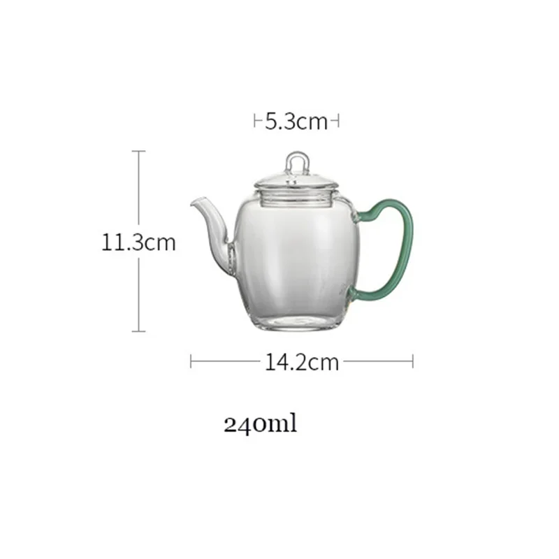 Japanese-style Glass Teapot Small Capacity Handle Transparent Kung Fu Tea Pot With Filter Tea Kettle Exquisite Mini 240ml