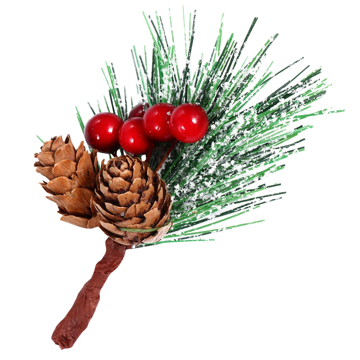

20 Pcs Holly Mini Christmas Tree Pendant Winter Decor Pvc Hanging Ornament Red Berry Branches