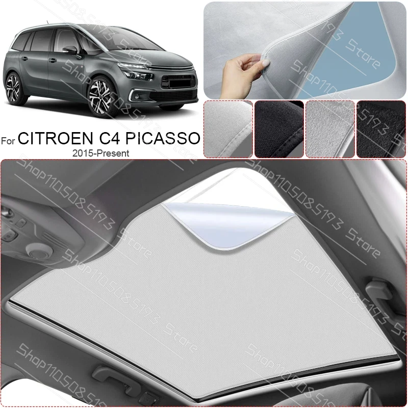 Image of Auto-Wildlederstoff Anti-UV Elektrostatische Adsorption Sonnendach-Sonnenschutz für CITROEN C4 PICASSO 2015-2026 Auto-Wärmeisolierung Dachfenster