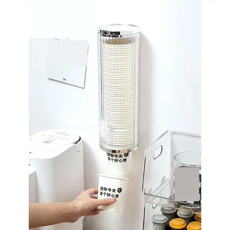 

Disposable Paper Cup Holder Water Cup Storage Box Simple Drinking hine Auatic Cup Dumper Ra Plastic Material Home Cle...