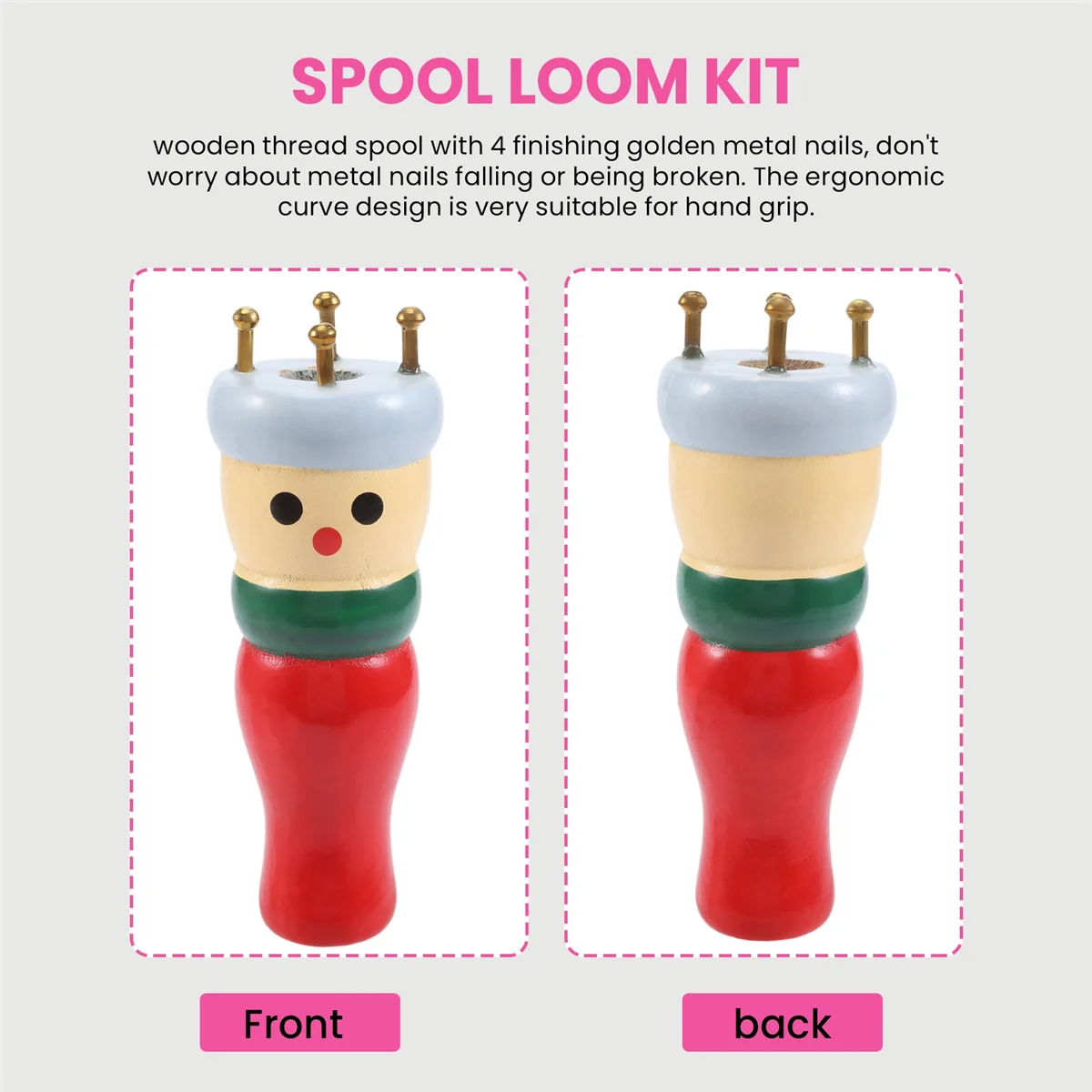 Alat rajut Prancis 2 pak, Set Dolly rajutan kayu Spool mainan tenun rajut boneka untuk membuat gelang, dll