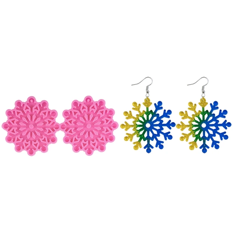 M2EA Diy Epoxy Crystal Resin Earring Silicone Mold Snowflake Pendant Earrings Mold