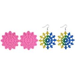 M2EA Diy Epoxy Crystal Resin Earring Silicone Mold Snowflake Pendant Earrings Mold