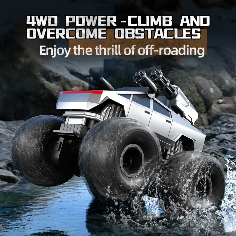 Q213 RC Cars Metris Amphibious 4WD Drive Big Foot Car with Water Cannon Function Waterproof Stunt Climbing Off-Road Vehicle Toys