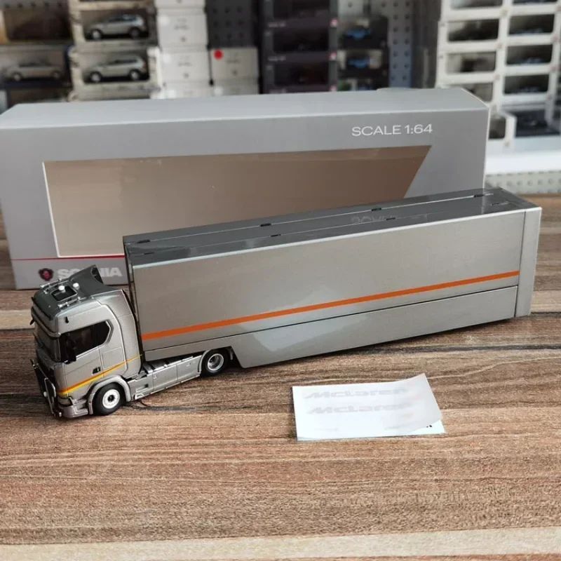 KengFai 1/64 For Scania S730 V8 Transport Truck Diecast Metal Car Model Toys Gifts Hobby Display Ornaments Collection