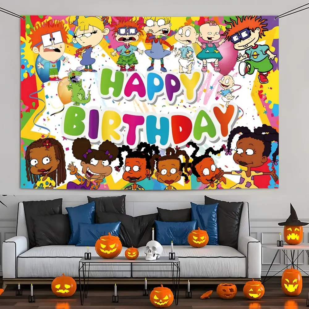R-Rugrats Flags Wall Hanging Tapestry Outdoor Decorative flag Background Blanket